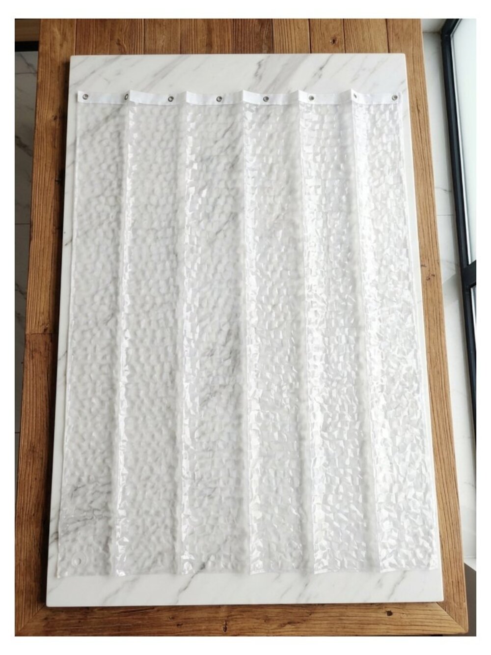 EVA Shower Curtain Liner 72x72 6 Gauge Waterproof Grommets Hooks